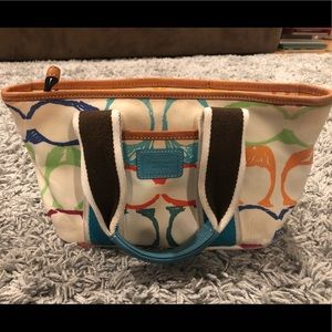 Multicolored Scribble Coach Purse